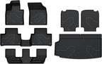 LASFIT Floor Mats & Cargo Mat & Backrest Mats for Volvo XC90 2016-2026 (Only for 7 Seats &T8 PHEV) All Weather TPE Mats Custom Fit Floor Liner for XC90 1st&2nd&3rd Row Car Mats & Cargo Liner, Black