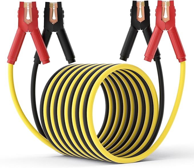 Heavy Duty Jumper Cables, 0 Gauge 30 Feet 1000 Amp Automotive Booster Cables for Car Battery, for Car, SUV and Trucks Battery, with Carry Case, Gloves, Brushes