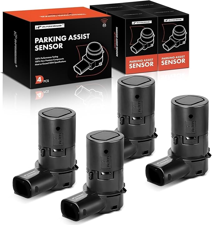 A-Premium 4-PC Rear Reverse Backup Parking Aid Assist Sensor Compatible with Select Ford, Lincoln & Mercury Models - F150 F25