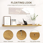 Fun Memories Long Wall Shelves Set of 2-60 Inch Floating Shelves for Wall - Picture Ledge Shelf with Lip for Storage - Wall -