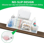 NANYEZH Acrylic Diaper Caddy, Baby Wipes Organizer for Changing Table, Dresser Top Tabletop Organizer with 4 Detachable Compa