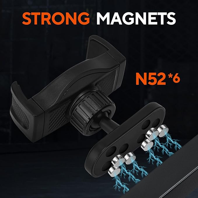 Magnetic Phone Holder for Gym, 360° Adjustable Strong Magnet Base Mount, Universal Magnetic Phone Mount for Workout Recording on All Smartphones