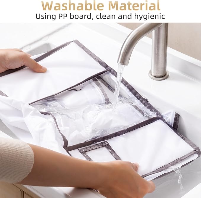 TAILI Under Bed Jumbo Vacuum Seal Storage Bags for Comforters and Blankets, Large Capacity White Foldable Box Save 80% Space,