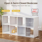 COMHOMA 8 Wood Cube Storage Organizer with Open Back and Removable Back Panels, 11In White Cube Storage Bookshelf, Cubicle Sh