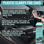 2PCS Plastic Clarify For Cars, Waterless Spray Wax, Plastic Clarify, All-In-One Detailer For Car Interiors & Exteriors, Plast