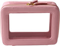 SANHECUN Toiletry bag waterproof cosmetic organizer with handle large opening for travelling (Pink)