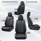 Coverado Car Seat Covers, Front Seat Cover, 2 Pack Waterproof Seat Covers for Cars, Luxury Faux Leather Car Seat Cushions, Ca