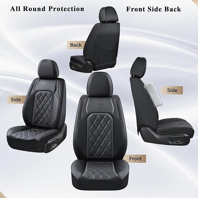 Coverado Car Seat Covers, Front Seat Cover, 2 Pack Waterproof Seat Covers for Cars, Luxury Faux Leather Car Seat Cushions, Ca