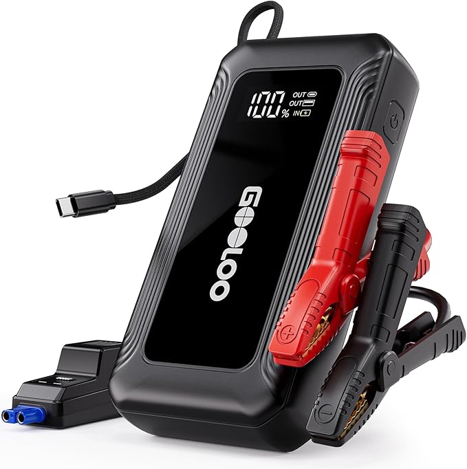 GOOLOO G7 3000A Jump Starter with Built-in Cable,Portable Power Bank for 45W Fast Charging,12V SuperSafe Lithium Jump Box,