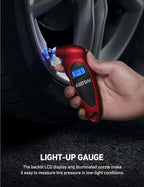 AstroAI Digital Tire Pressure Gauge 0-150PSI（Accurate in 0.1 Increments），4 Units for Car Truck Bicycle with Backlight LCD and Presta Valve Adaptor