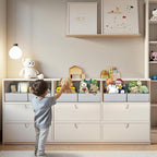 DIMJ Closet Storage Bins - Fabric Storage Baskets for Shelves, Collapsible Closet Organizers and Storage with Handles, Trapez