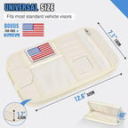 HUANLANG Car Sun Visor Organizer, Tactical Car Accessories with Zipper Storage Pouch, Glasses Clip Card Sleeve Pocket, Multi-Pocket Visor Organizer Fits Most Cars, SUVs, Trucks