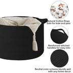 90L Large Blanket Basket,21.7"L x 21.7"W x 13.8"H Rope Woven Baskets with Handles, Toys Storage Bins,Laundry Basket Perfect f