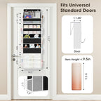 WISELIFE 5-Tier Over the Door Organizer for Hanging - 50LB Heavy-Duty Back of Door Organizer with 5 Spacious Pockets & 13 Mes