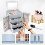 Dajasan Large Jewelry Box Organizer, Jewelry Storage Organizer with 3 Drawers, Huge Jewelry Box with Mirror for Women Girls, 