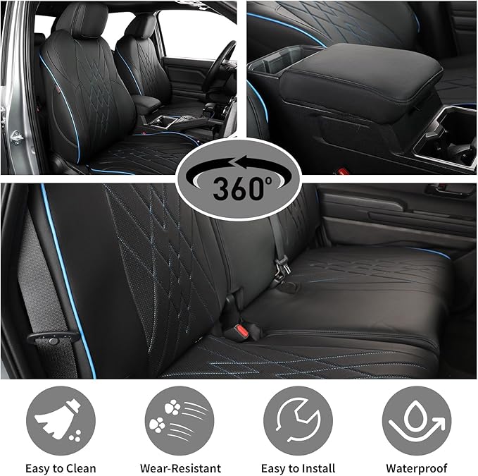 EKR Tacoma Car Seat Covers Custom for Select Toyota Tacoma (Only for Hybrid) 2024 2025 2026 Double cab TRD Sport,TRD Off-Road