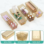 WOWBOX 9 Pack Clear Drawer Organizer Set, Acrylic Drawer Storage Trays, Storage Bins for Makeup, Cosmetics, Jewelries, Utensi