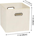 Yunkeeeper storage bins Cubes, Fabric Cube Organizer with Handle, Foldable Cube Bins for Cloth or Accessary Storage, 11x11x11