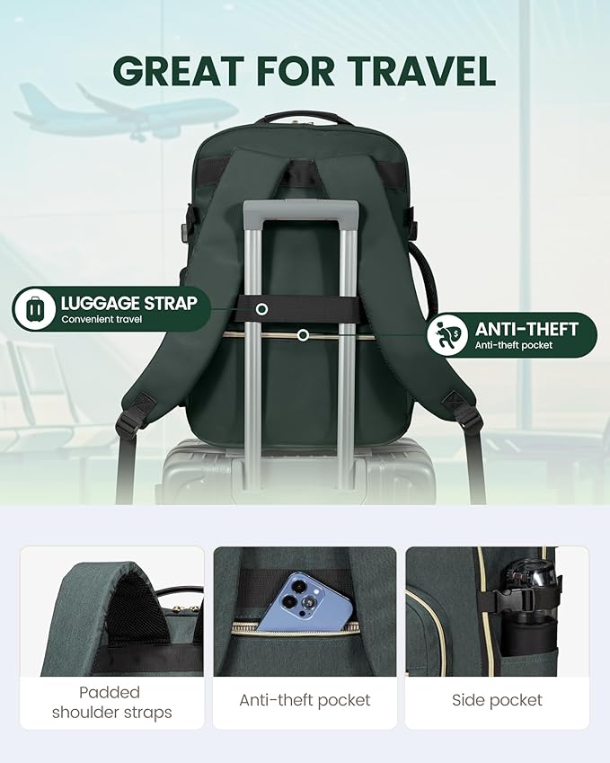LOVEVOOK Travel Backpack for Women & Men 50L,Airline Approved Carry On Backpack Travel Essentials,TSA Carry on Luggage,Waterp