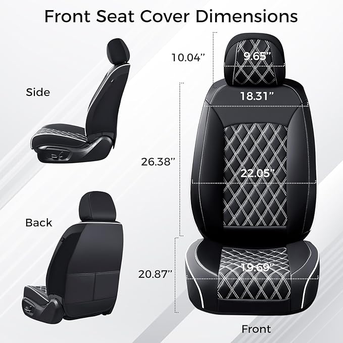 Huidasource Driver Seat Cover, Faux Leather Auto Front Seat Covers, Car Seat Covers Front Seats Universal Fit for Most Cars, 