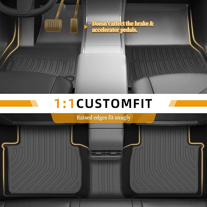 Floor Mats for Toyota Camry 2018 2019 2020 2021 2022 2023 2024(FWD ONLY), (Non Hybrid & AWD) 2022 Camry Floor Mats, 1st & 2nd Row & Cargo Liner, TPE Anti-Slip Waterproof Car Accessories
