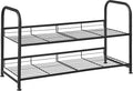 SONGMICS Shoe Rack, 2 Tier Shoe Organizer for Closet, Holds up to 8 Pairs of Shoes, Shoe Rack for Front Door Entrance, Metal 