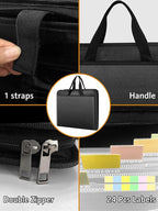 onvvippiv Important Document Organizer Folio Accordion File Organizer Fireproof Expanding File Folder Storage Box with Zipper