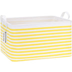 Sea Team Collapsible Canvas Fabric Storage Basket with Handles, Rectangle Waterproof Storage Bin, Box, Cube, Foldable Shelf B