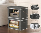 Homsorout Collapsible Storage Bins with Lids - Stackable Storage Containers with Window, 3 Pack Fabric Bins for Closet, Home 