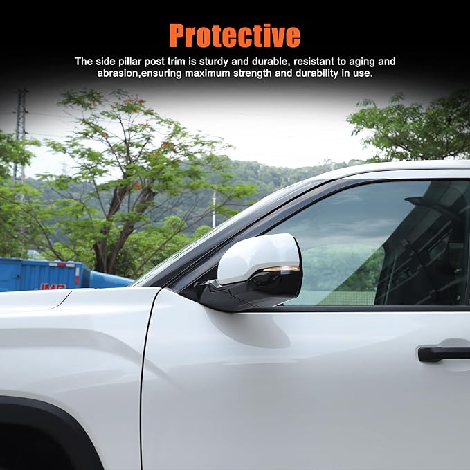 2PCS Side Door Mirror Cover for Toyota Tundra 2022-2025/ Sequoia 2023-2025, Car Exteror Rear View Mirror Housing Protector Cover Cap (Only for versions with turn signals) (White)