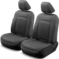 GIANT PANDA 2PCS Front Car Seat Cover for Toyota Rav4 Camry Highlander Corolla Prius Corolla Cross Venza Avalon, Faux Leather