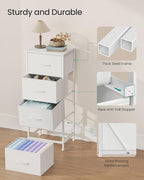 SONGMICS Dresser for Bedroom, Chest of Drawers, Steel, MDF, 4 Non-Woven Fabric Drawers, Storage Organizer Unit, Closet, Entry