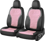 Coverado Seat Covers Front Seats, 2-Pack Luxury Diamond Leather Car Seat Cover, Sports Carbon Fiber Design Waterproof Car Sea