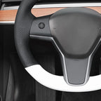 MEWANT Hand Stitched Steering Wheel Cover for Tesla Model 3 2017-2023 / Model Y 2020-2023 for Tesla Model 3/Y Accessories