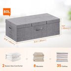 Lifewit 80L Under Bed Storage Containers, 9.8 Inch Tall Underbed Clothes Storage Organizer Bin with Sturdy Sidewalls, Bottom,