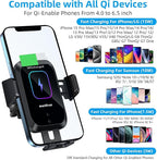 Wireless Car Charger CD Slot Phone Mount, Auto-Clamping 15W Qi Fast Charging Infrared Smart Sensor Air Vent Cell Phone Holder,Compatible with iPhone 13 Pro Max 12 11 X 8,Samsung S21 S20 S10 S9
