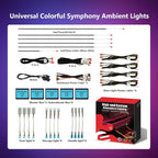 Car-Ambient-Lighting-Kit,RGB 18 in 1 256 LED with Wireless APP DIY Modes Acrylic Interior Car LED Strip Light