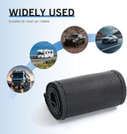 Car Steering Wheel Cover, DIY Hand-sewn Genuine Anti-slip Protector with Needle and Thread, Breathable Perforated Comfortable