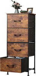 WLIVE Dresser with 4 Drawers, Fabric Storage Tower, Organizer Unit for Bedroom, Hallway, Entryway, Closets, Sturdy Steel Fram