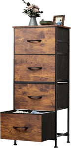 WLIVE Dresser with 4 Drawers, Fabric Storage Tower, Organizer Unit for Bedroom, Hallway, Entryway, Closets, Sturdy Steel Fram