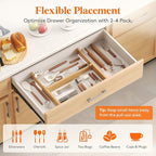 Lifewit 2.4" High 8 Pack Bamboo Drawer Dividers 33-42cm/13-16.5" Adjustable Wooden Drawer Organizer for Clothes/Utensils, Exp