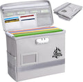 BALEINE Fireproof Document Box with Lock, Portable Fireproof Document Bag Waterproof Fire Proof File Boxes for Documents, Fil