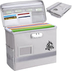 BALEINE Fireproof Document Box with Lock, Portable Fireproof Document Bag Waterproof Fire Proof File Boxes for Documents, Fil