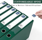 Storage File Boxes 6 Pack, Foldable File Boxes with Lid, 50mm Spine, Archives Cases with Magnetic Closure & Clip, Plastic Doc