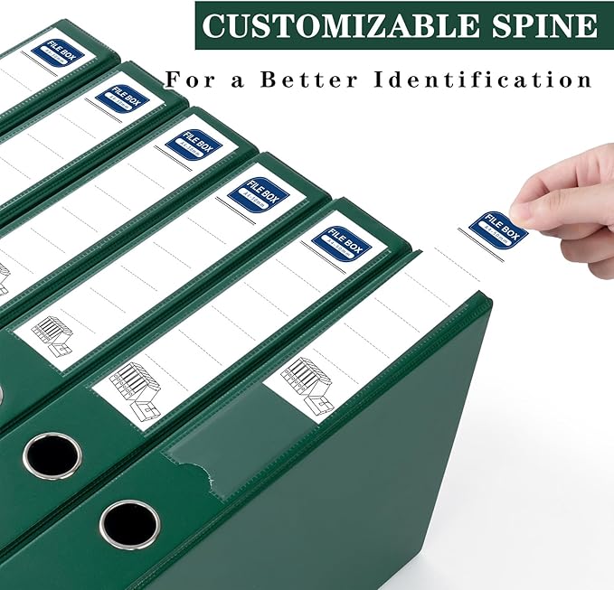 Storage File Boxes 6 Pack, Foldable File Boxes with Lid, 50mm Spine, Archives Cases with Magnetic Closure & Clip, Plastic Doc