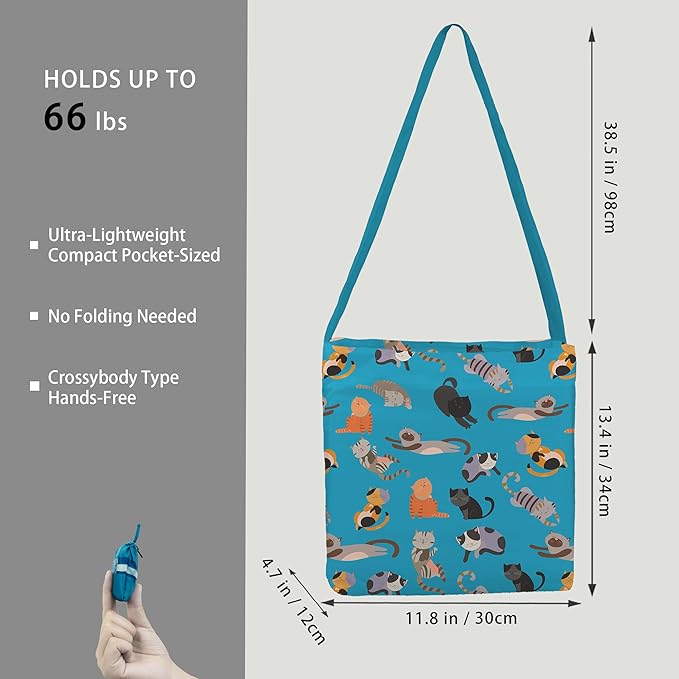 BeeGreen Reusable Grocery Shopping Bag -Travel Tote Bag - Foldable Compact Sturdy Bags