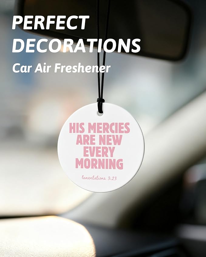 Pink Christian Car Air Freshener 4 Pcs, Inspirational Bible Verse Religious Hanging Air Freshener for Cars Closet Drawer Book