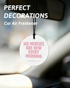 Pink Christian Car Air Freshener 4 Pcs, Coquette Pink Bow Bible Verse Religious Hanging Air Freshener for Cars Closet Drawer 