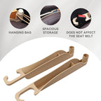 2PCS Car Seat Gap Filler Organizer, Multifunctional Seat Side Gap Filler Between Seat and Console, with Organizer & Hook Function for Avoiding Dropped Items, Universal Fits (Beige)