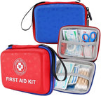 Small First Aid Kit - 165 Piece Dual-Color Emergency Medical Kit with Hard Shell & Fluorescent Exterior Coating, Emergency Fi
